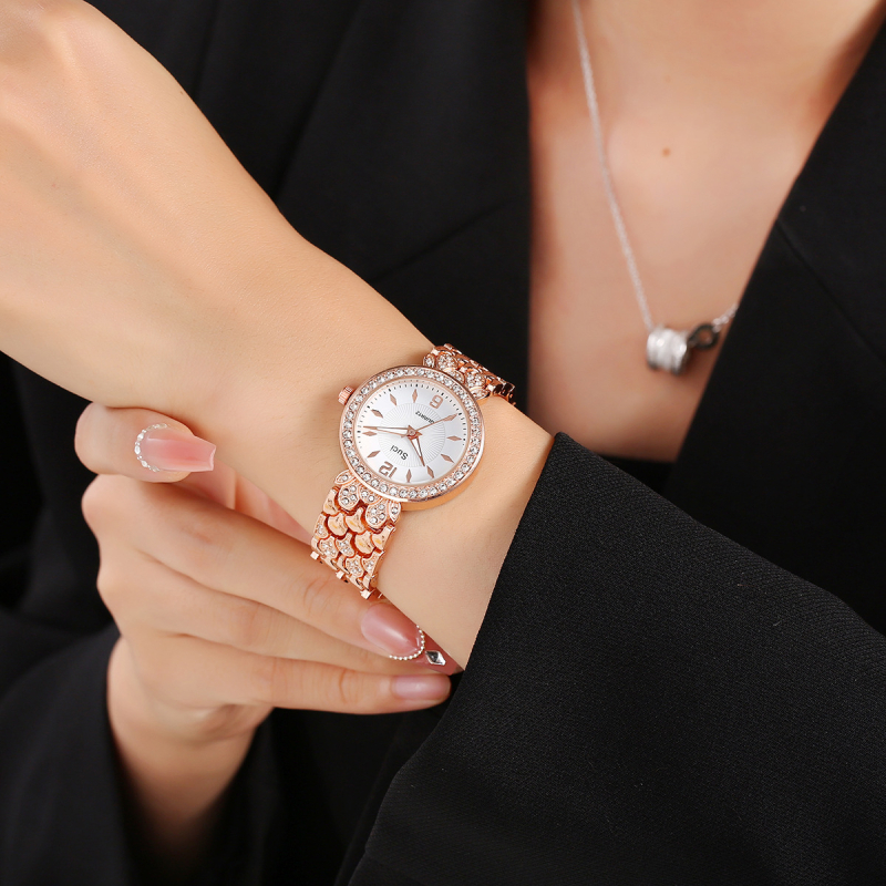 Ženski kvarcni sat s dijamantnom narukvicom — minimalistički, elegantan svakodnevni braclet sat