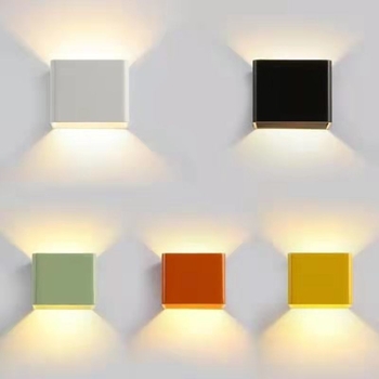 LED zidna svjetiljka s gore-dolje osvjetljenjem, kvadratna COB zidna lampa za stepenice, hodnik, hotel, uz krevet