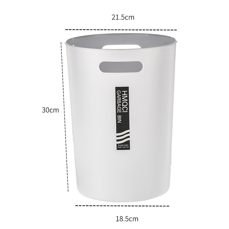 Plastična kružna kanta za otpad s dvije ručke, 6 L, bez poklopca, za dnevni boravak