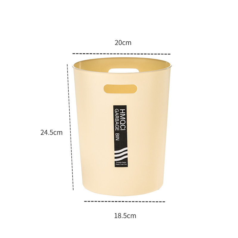 Plastična kružna kanta za otpad s dvije ručke, 6 L, bez poklopca, za dnevni boravak