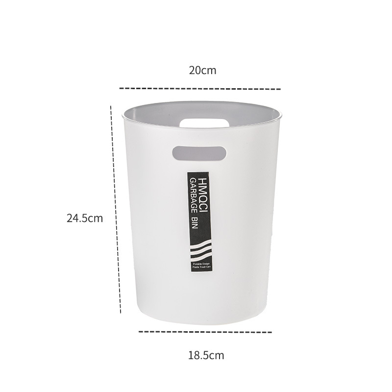Plastična kružna kanta za otpad s dvije ručke, 6 L, bez poklopca, za dnevni boravak