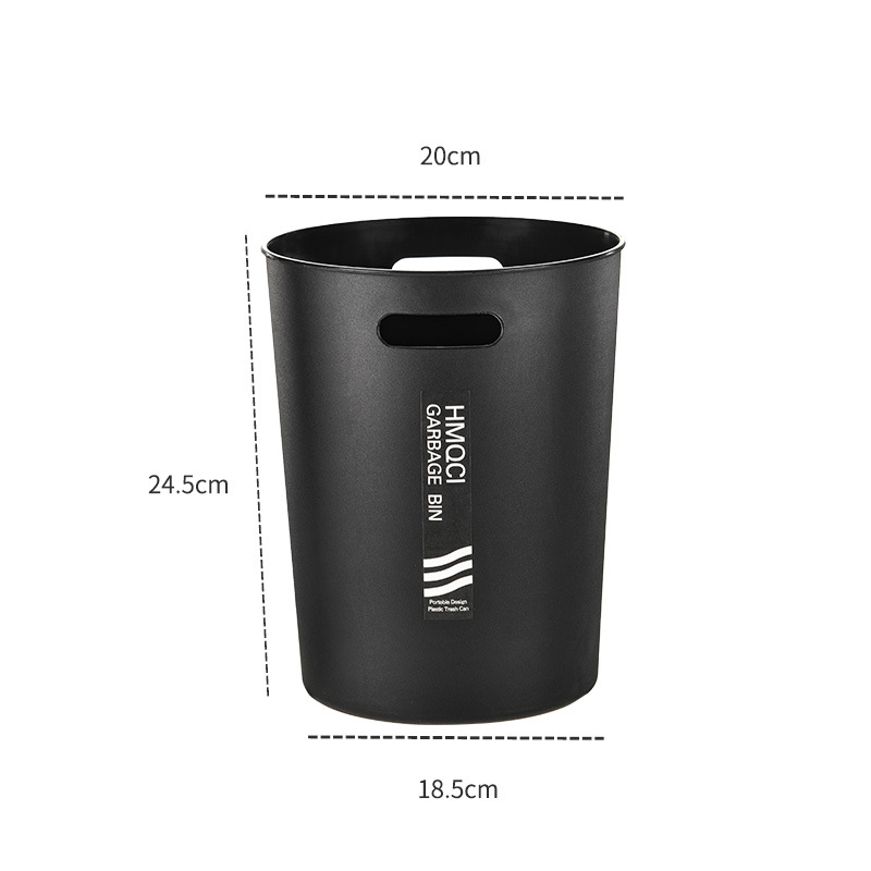 Plastična kružna kanta za otpad s dvije ručke, 6 L, bez poklopca, za dnevni boravak