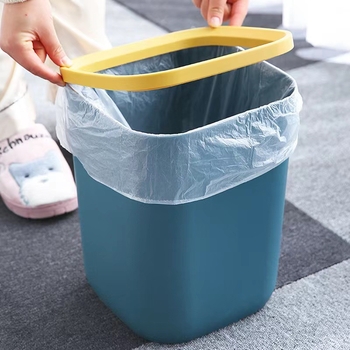 Kreativni moderni četvrtasti koš za otpad bez poklopca, s tlakom prstena, 4 L, za kupaonicu, dnevni boravak, kuhinju, spavaću sobu i ured