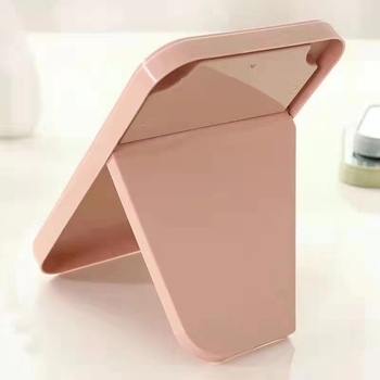 Oglindă de machiaj portabilă pentru uz casnic, oglindă mare de birou pentru femei, pliabilă cu cataramă în formă de stea, 10×15 cm