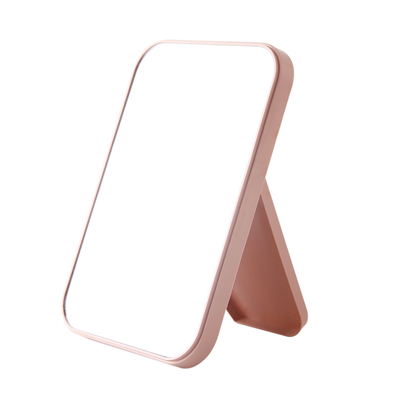 Oglindă de machiaj portabilă pentru uz casnic, oglindă mare de birou pentru femei, pliabilă cu cataramă în formă de stea, 10×15 cm