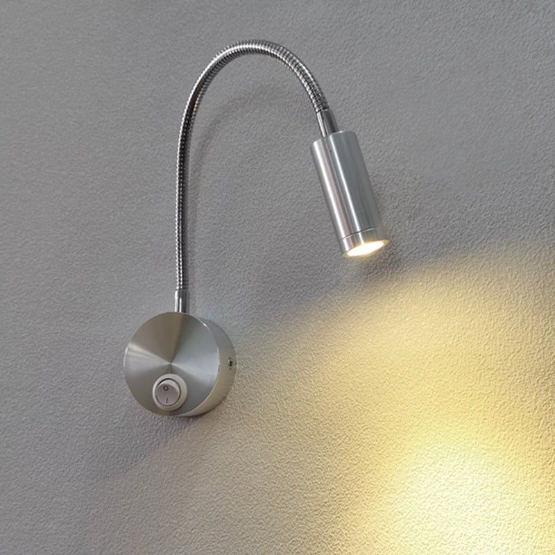 Zidno LED svjetlo s fleksibilnim cijevima, 1W/3W, rasvjeta za čitanje uz krevet u stanu, rasvjeta za pozadinsku zidnu sliku, minimalistički stil