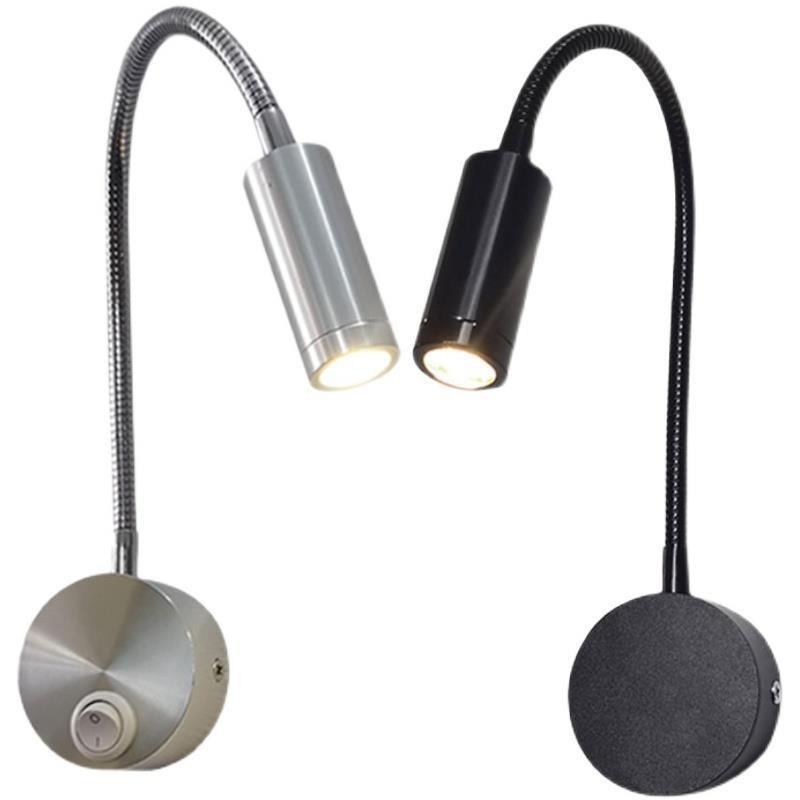Zidno LED svjetlo s fleksibilnim cijevima, 1W/3W, rasvjeta za čitanje uz krevet u stanu, rasvjeta za pozadinsku zidnu sliku, minimalistički stil
