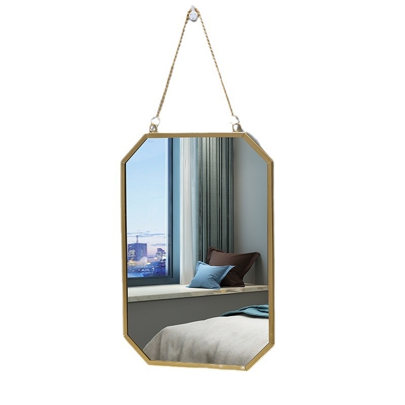 Oglindă de machiaj pentru birou sau montare pe perete, baie, rotundă sau pătrată, cu agățare, fără găuri, oglindă elegantă pentru masă de machiaj