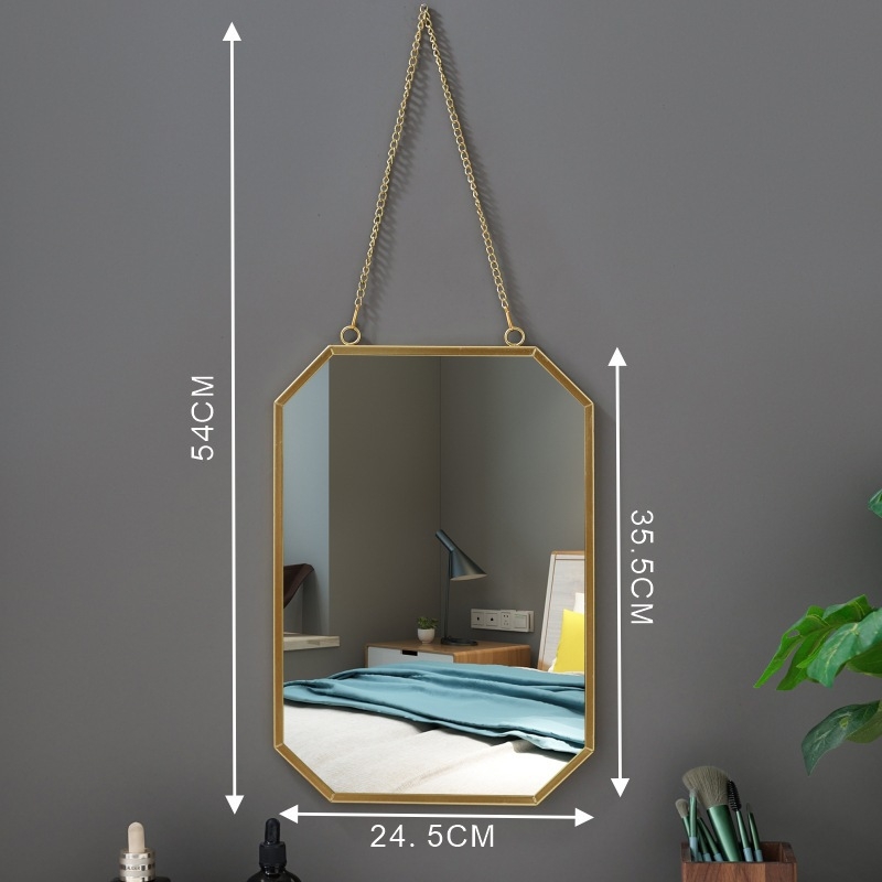 Oglindă de machiaj pentru birou sau montare pe perete, baie, rotundă sau pătrată, cu agățare, fără găuri, oglindă elegantă pentru masă de machiaj