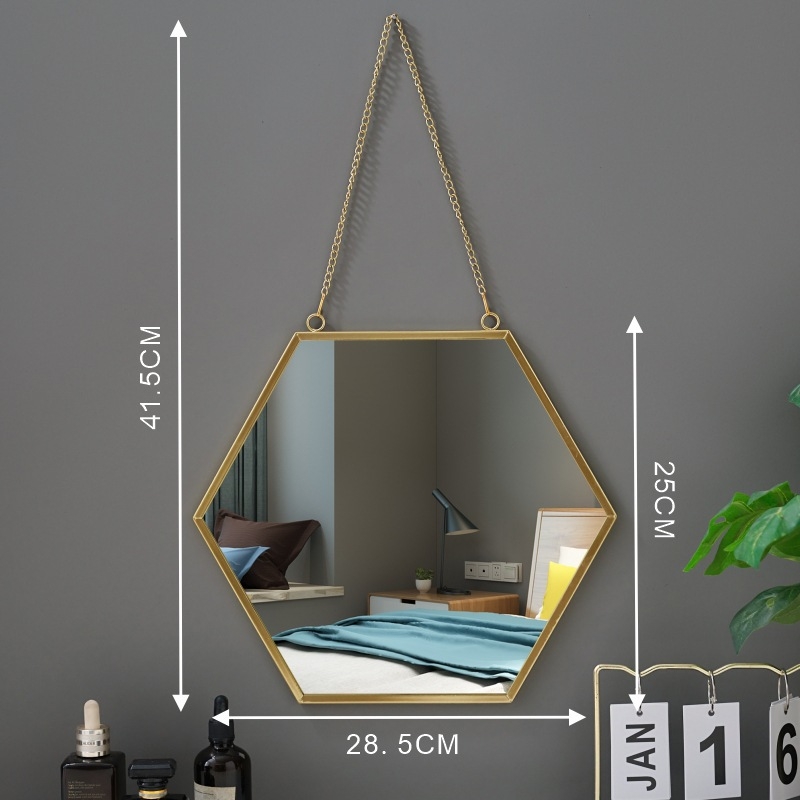 Oglindă de machiaj pentru birou sau montare pe perete, baie, rotundă sau pătrată, cu agățare, fără găuri, oglindă elegantă pentru masă de machiaj
