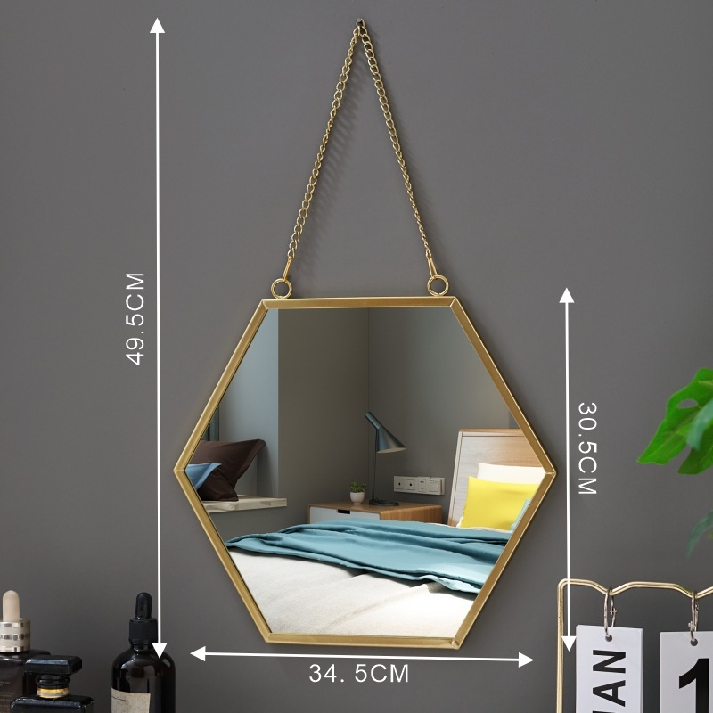 Oglindă de machiaj pentru birou sau montare pe perete, baie, rotundă sau pătrată, cu agățare, fără găuri, oglindă elegantă pentru masă de machiaj
