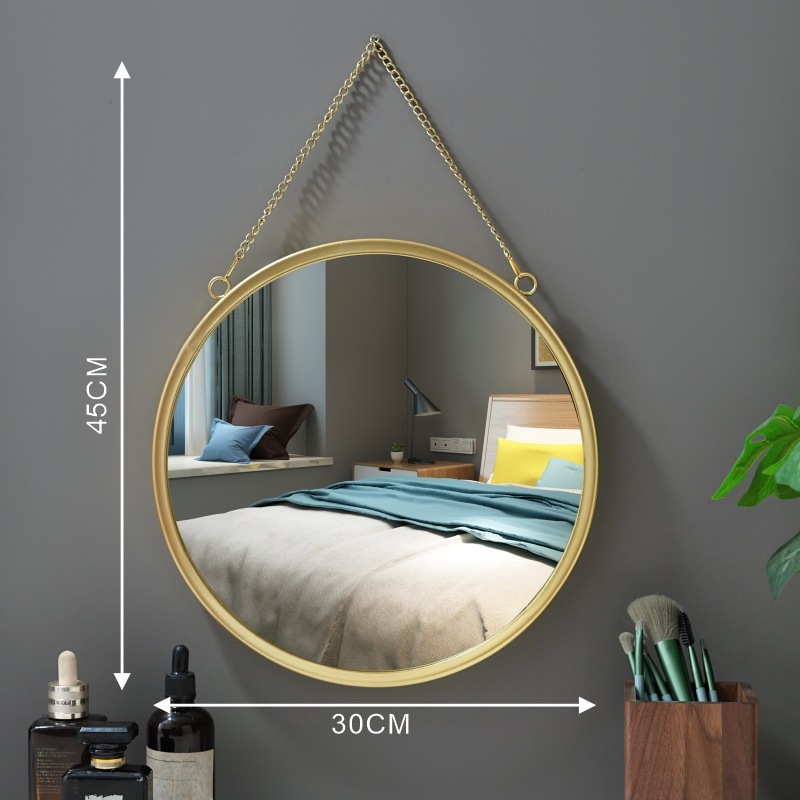 Oglindă de machiaj pentru birou sau montare pe perete, baie, rotundă sau pătrată, cu agățare, fără găuri, oglindă elegantă pentru masă de machiaj