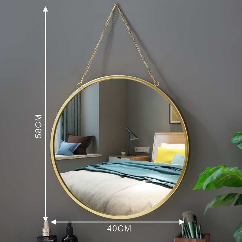 Oglindă de machiaj pentru birou sau montare pe perete, baie, rotundă sau pătrată, cu agățare, fără găuri, oglindă elegantă pentru masă de machiaj