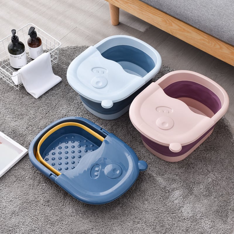Cadă de picioare pliabilă din plastic cu masaj – dispozitiv portabil pentru uz casnic