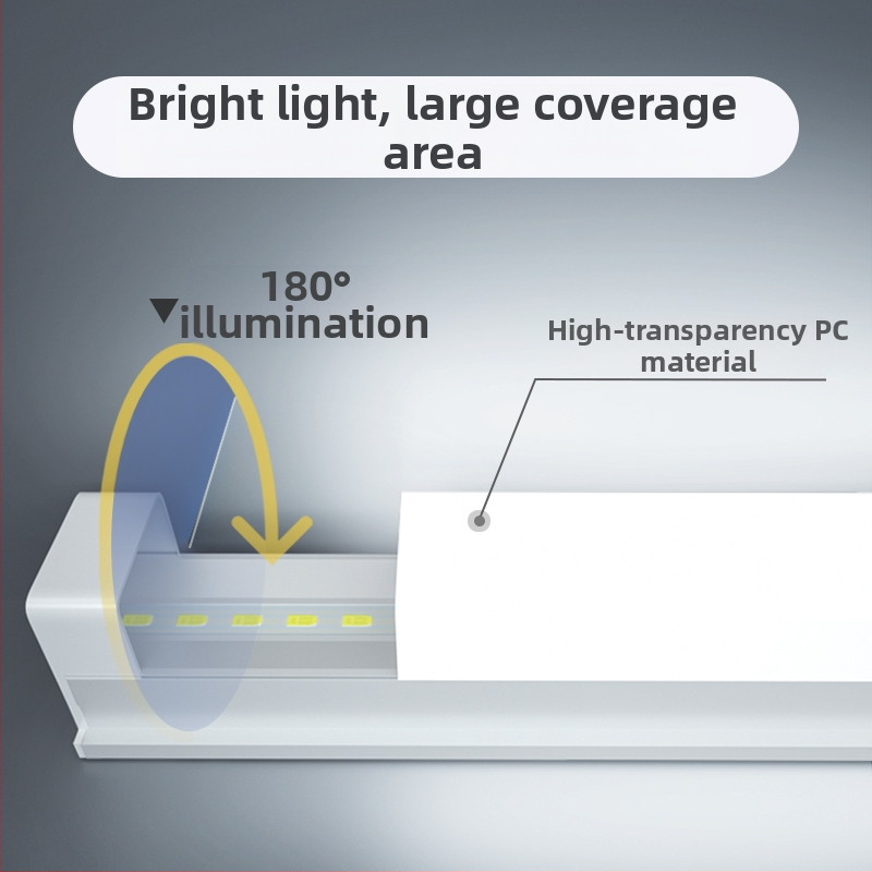 Integrovaná LED trubica, T5 ultra jasné denné svetlo, dlhý pás T8, domáci kompletný set s energeticky úsporným držiakom, 1,2 m