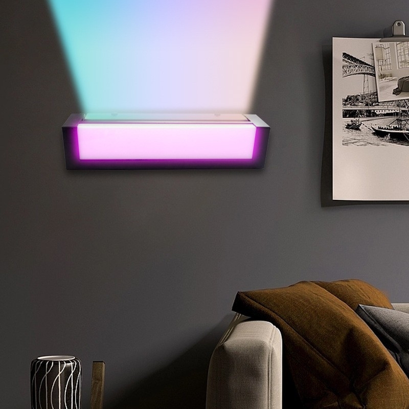 LED magnetska dvostruka zidna svjetiljka RGB, atmosfersko noćno svjetlo, podesiva jačina svjetla, bez žica, uz krevet