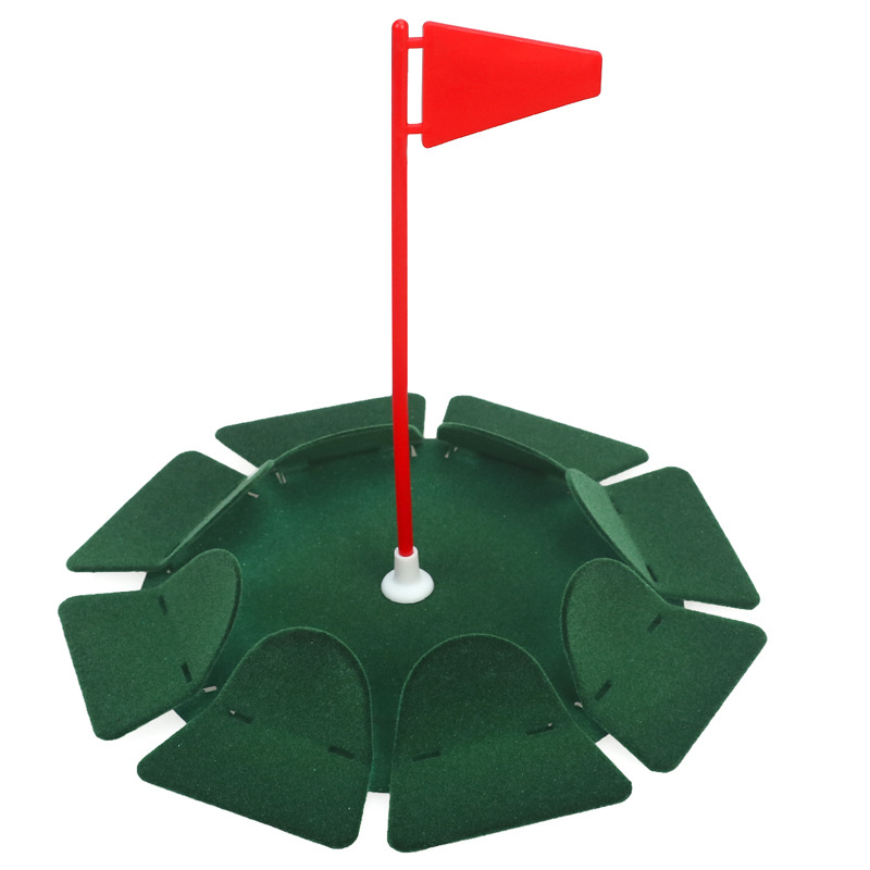 Golf ploča za green s flokiranom metalnom površinom i magnetom za zastavicu — višedirekcijski pomoćnik za putt