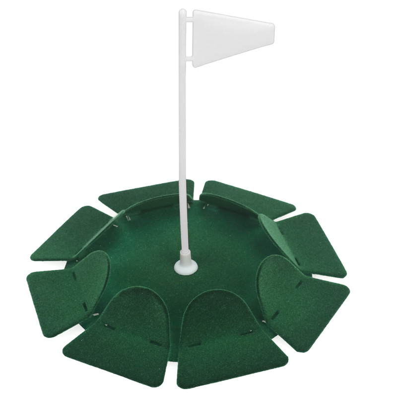 Golf ploča za green s flokiranom metalnom površinom i magnetom za zastavicu — višedirekcijski pomoćnik za putt