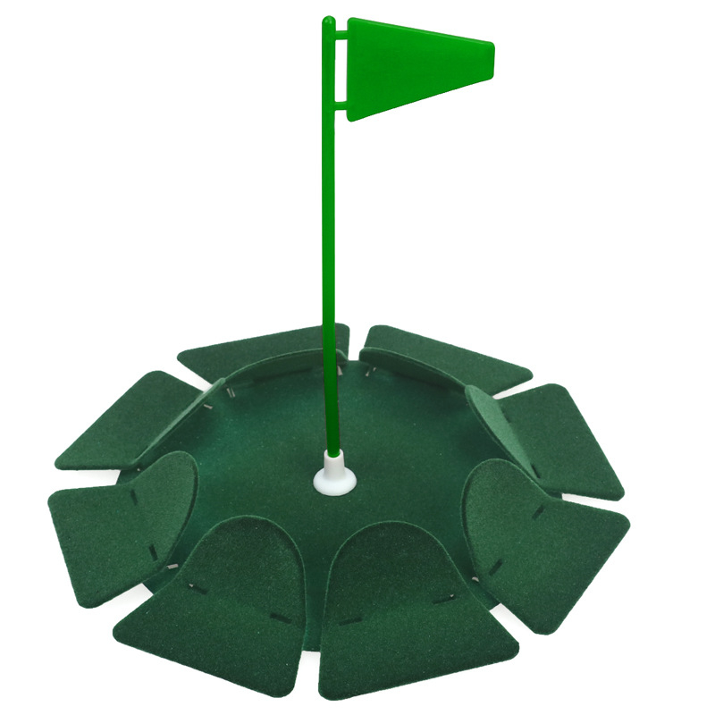 Golf ploča za green s flokiranom metalnom površinom i magnetom za zastavicu — višedirekcijski pomoćnik za putt