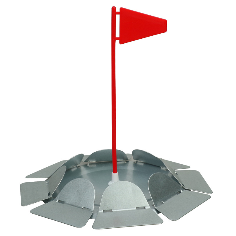 Golf ploča za green s flokiranom metalnom površinom i magnetom za zastavicu — višedirekcijski pomoćnik za putt