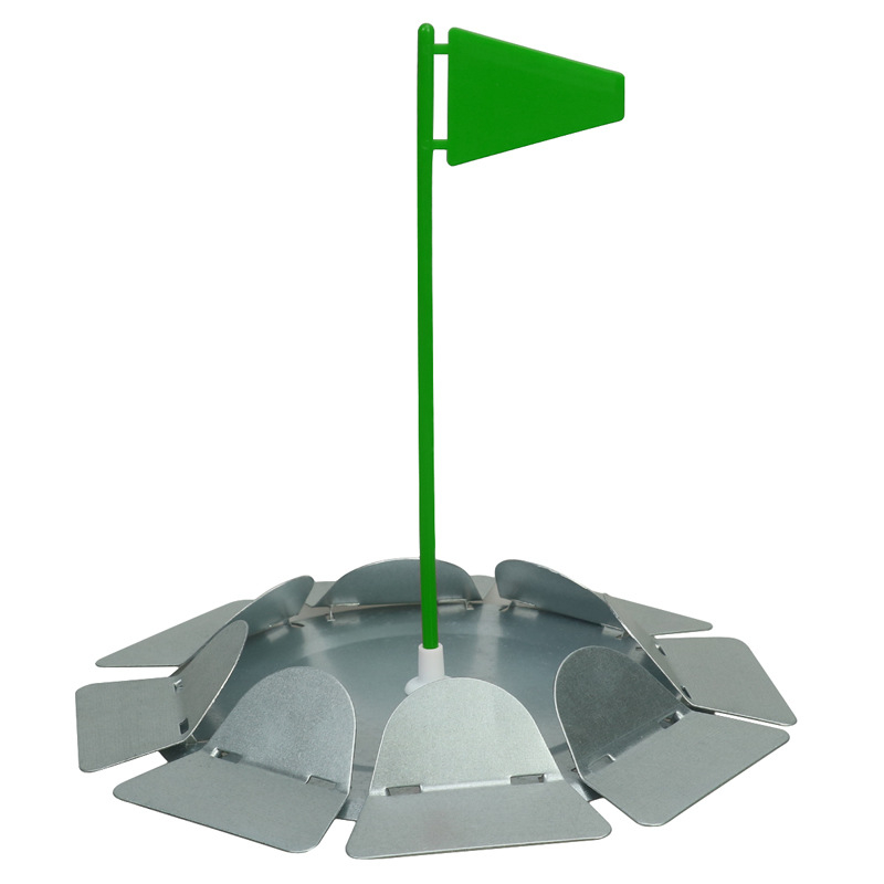 Golf ploča za green s flokiranom metalnom površinom i magnetom za zastavicu — višedirekcijski pomoćnik za putt