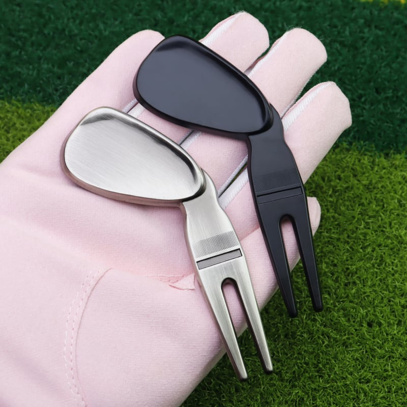 Metalni golf dodatak: vilica za lopte u obliku kluba, alat za održavanje travnjaka