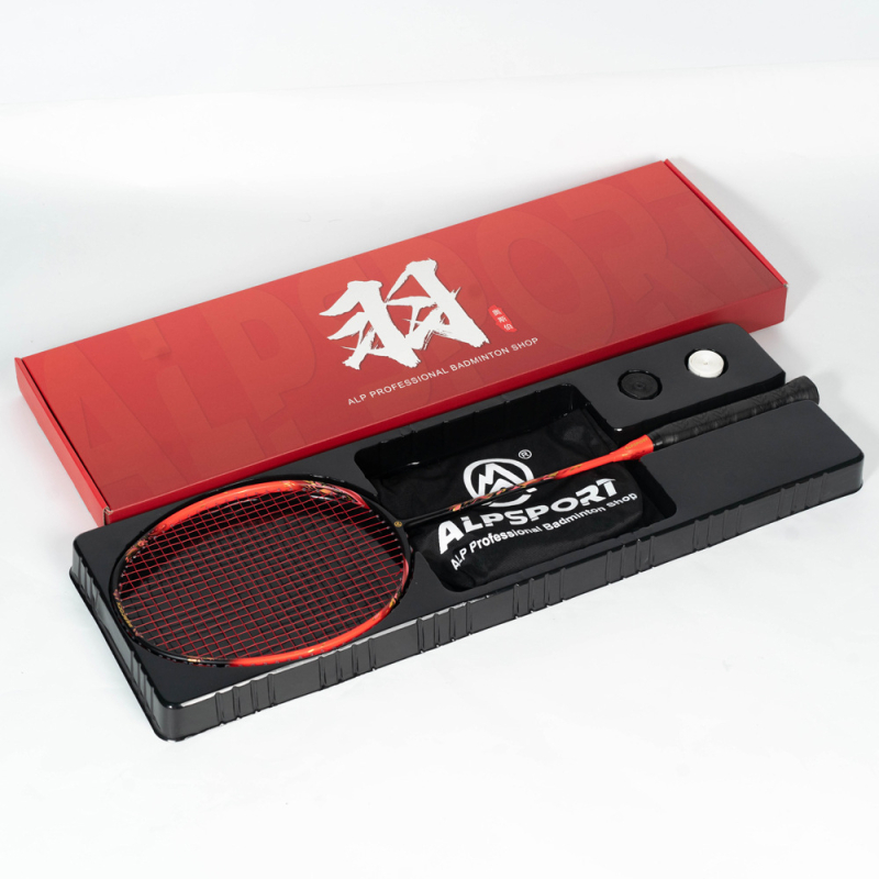 ALPSPORT Raketa za badminton Peacock – potpuno karbonska, za muškarce i žene, napredna konkurencija, 4U, T800, 305±5mm