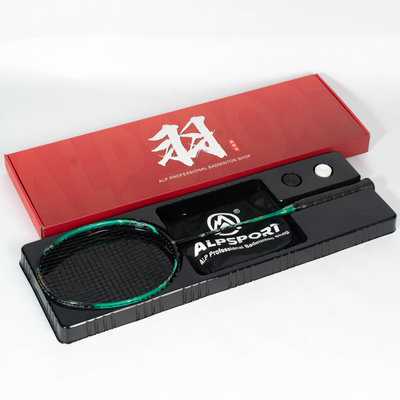 ALPSPORT Raketa za badminton Peacock – potpuno karbonska, za muškarce i žene, napredna konkurencija, 4U, T800, 305±5mm