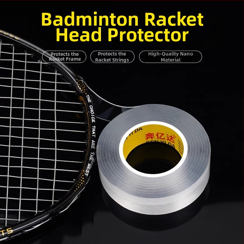 Priehľadná a zosilnená ochranná fólia rámu badmintonovej rakety – neviditeľná ochrana hrán, proti škrábaniu, proti olupovaniu farby, bez zvyškov