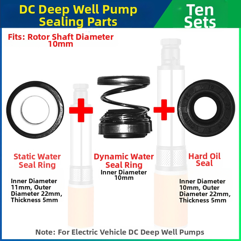 Sada tesnení pre DC ponorné čerpadlo s keramickými tesneniami pre elektromotor vozidla, 12V/48V/60V