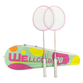 WELLCOLD badminton reketa od čelične legure, podijeljena konstrukcija, za odrasle početnike, set od 2 komada, HK-101 Welker