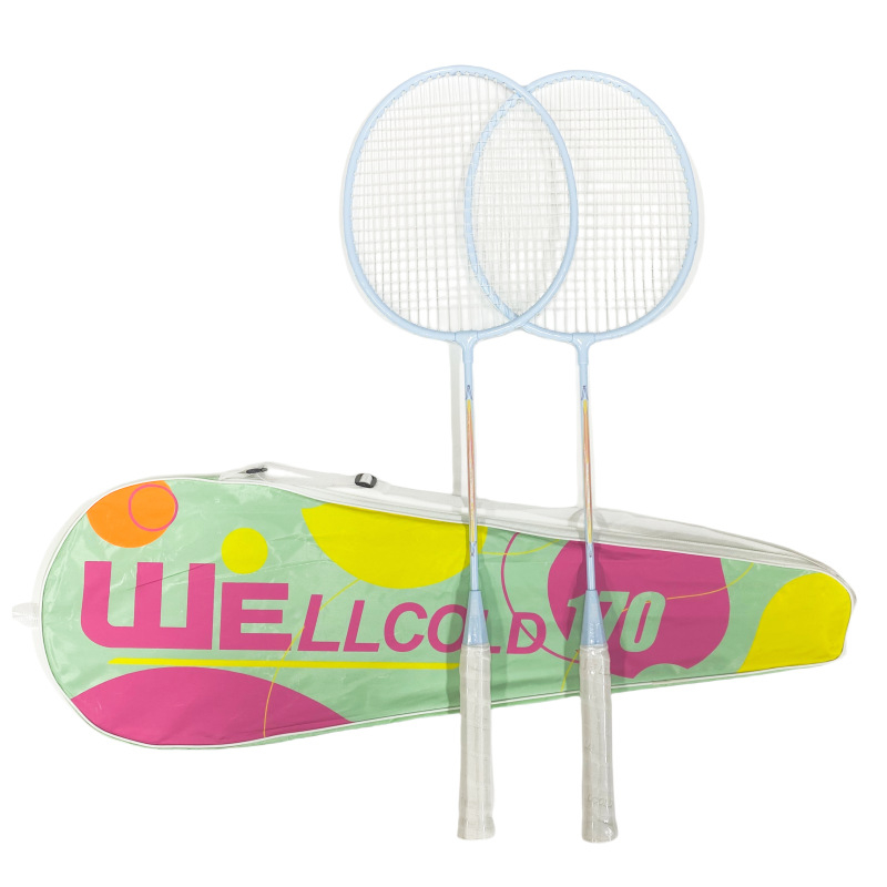WELLCOLD badminton reketa od čelične legure, podijeljena konstrukcija, za odrasle početnike, set od 2 komada, HK-101 Welker