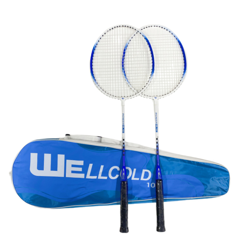 WELLCOLD badminton reketa od čelične legure, podijeljena konstrukcija, za odrasle početnike, set od 2 komada, HK-101 Welker