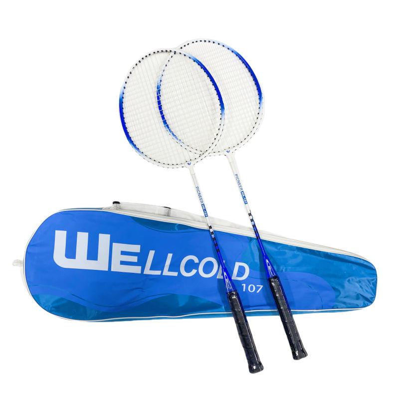 WELLCOLD badminton reketa od čelične legure, podijeljena konstrukcija, za odrasle početnike, set od 2 komada, HK-101 Welker