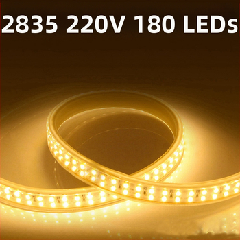Fleksibilni LED trak 2835, dvostruki red, 220V, vodootporan, za vanjsku rasvjetu, visoka svjetlina