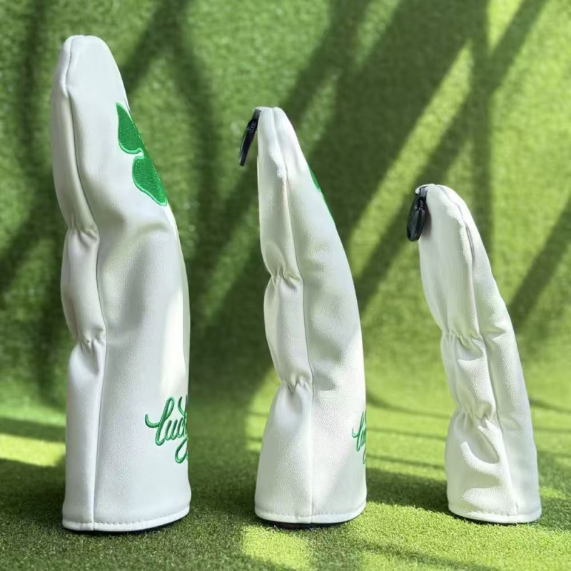 Set zaštitnih futrola za golf palice sa četverolisnom detelom, futrole za glave palica i futrola za putter