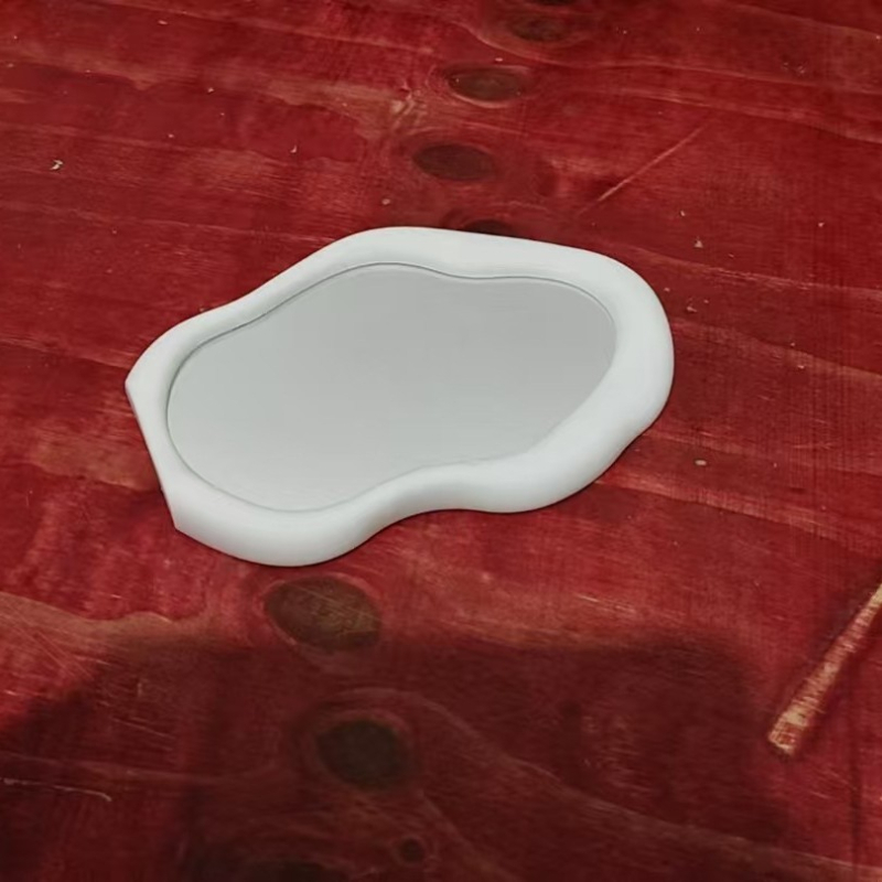 Oglindă de machiaj inspirată de nori, pentru birou sau montare pe perete, oglindă HD cosmetică, formă neregulată