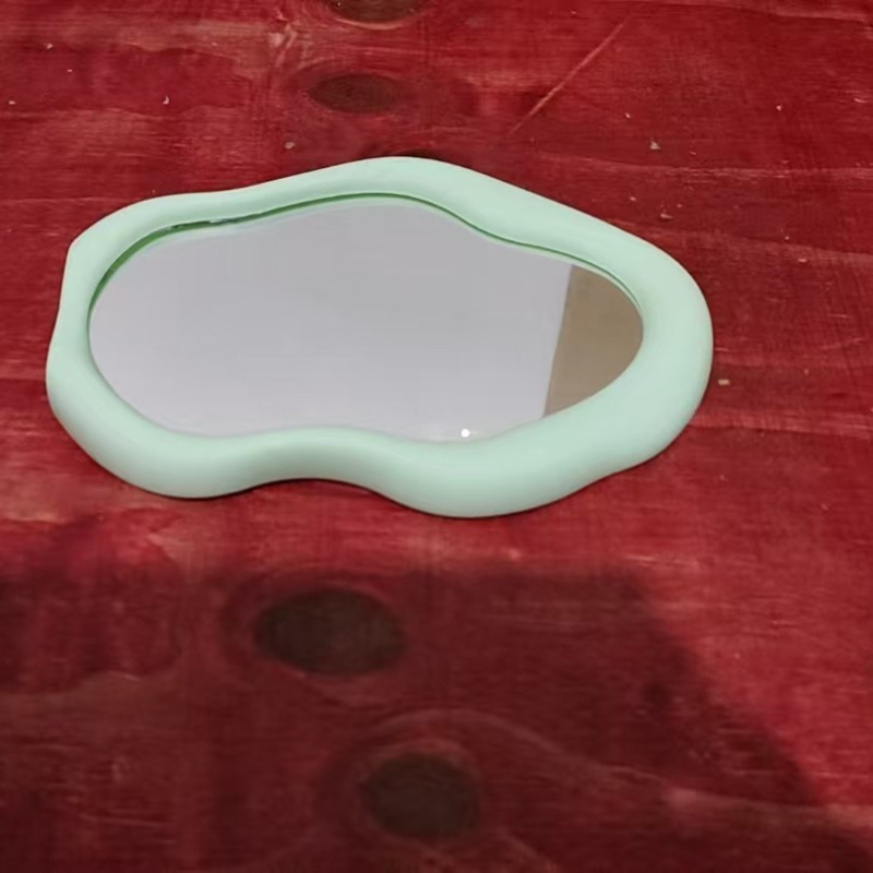 Oglindă de machiaj inspirată de nori, pentru birou sau montare pe perete, oglindă HD cosmetică, formă neregulată