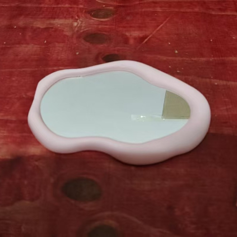 Oglindă de machiaj inspirată de nori, pentru birou sau montare pe perete, oglindă HD cosmetică, formă neregulată