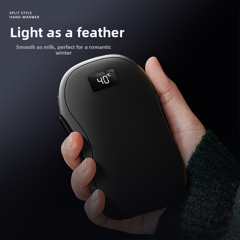 Magnetický odnímateľný dvojitý ohrievač rúk s mini digitálnym displejom, USB nabíjanie, vstavaná batéria 4000–6000 mAh