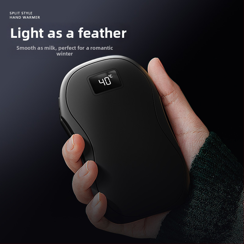 Magnetický odnímateľný dvojitý ohrievač rúk s mini digitálnym displejom, USB nabíjanie, vstavaná batéria 4000–6000 mAh
