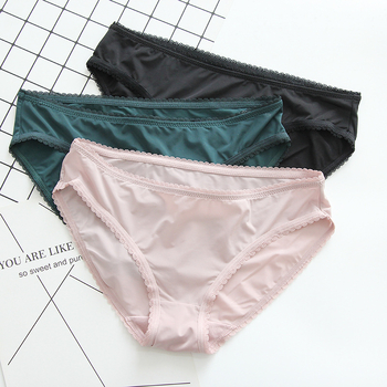 NJ267 Ženske gaćice od Ice Silk, trokutasti kroj, niska linija, seksi dizajn, jednobojne, ljetni stil