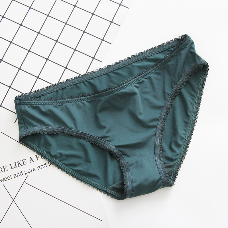 NJ267 Ženske gaćice od Ice Silk, trokutasti kroj, niska linija, seksi dizajn, jednobojne, ljetni stil