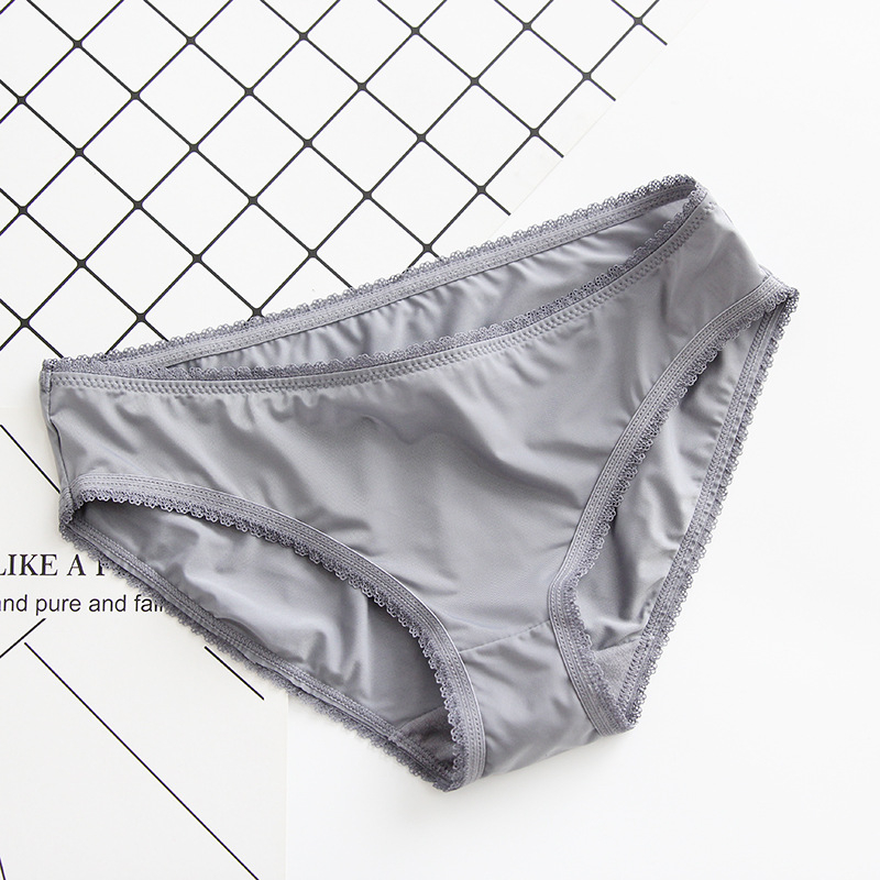 NJ267 Ženske gaćice od Ice Silk, trokutasti kroj, niska linija, seksi dizajn, jednobojne, ljetni stil