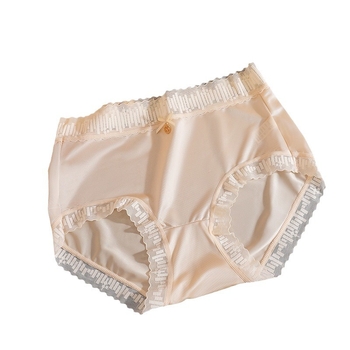 Ženske gaćice od satena s laganim luksuzom, prozračne i udobne, srednji pojas, elegantna čipka, podstava od svile mulberry