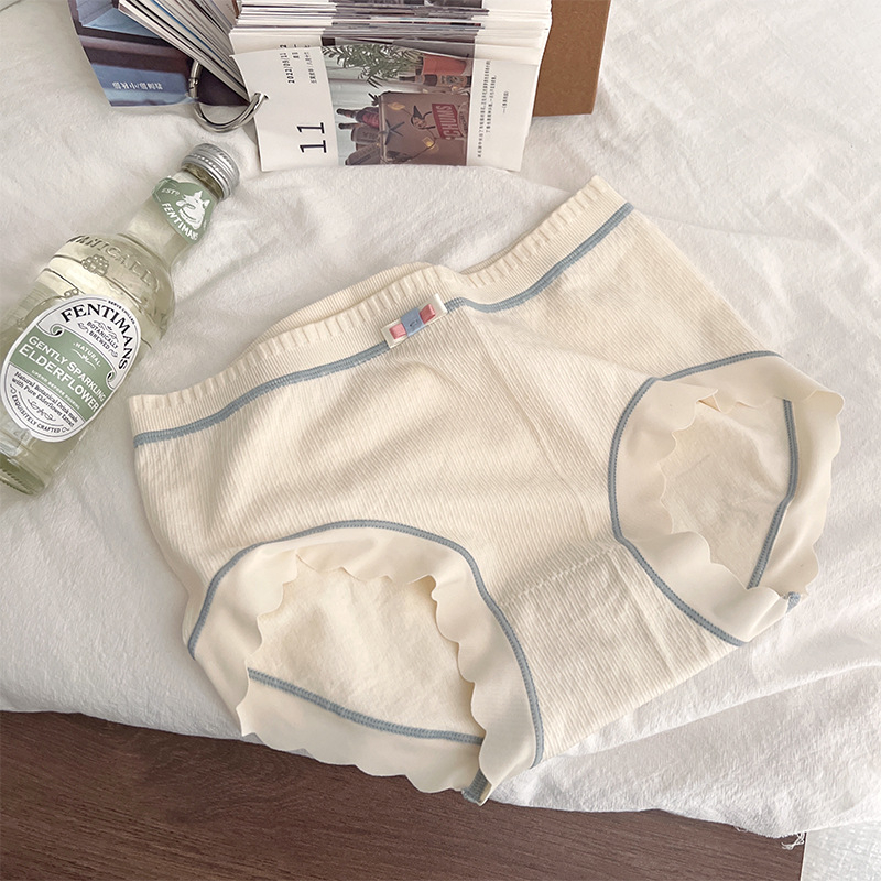 Peach Donna ženske bezšivne gaćice s patchworkom, japanski stil, srednji porub struka, nježan za kožu