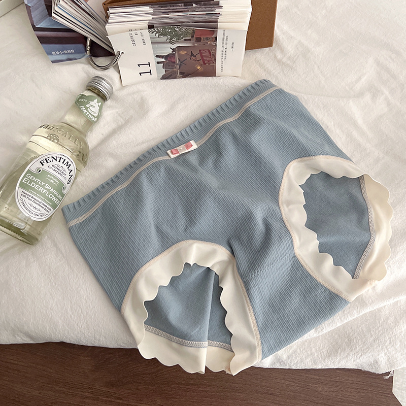 Peach Donna ženske bezšivne gaćice s patchworkom, japanski stil, srednji porub struka, nježan za kožu