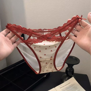 Pure Desire Ženske tangice od čipke i saten leopard uzorka, proziran izrez i krížni remeni