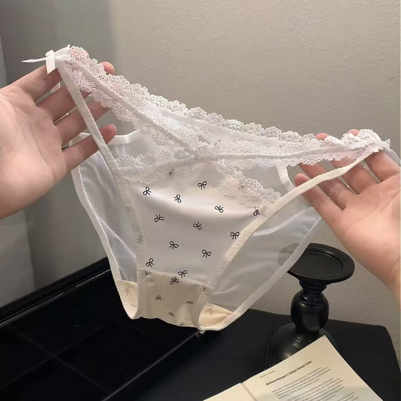 Pure Desire Ženske tangice od čipke i saten leopard uzorka, proziran izrez i krížni remeni