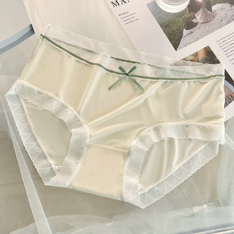 Ženske gaćice Ice Silk, prozračne ljetne donje rublje, podstava od pamuka, udobne, čipka na kraju